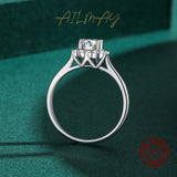 Clear Zircon 925 Silver Flower Ring For Women Wedding