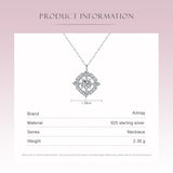 Clear Zircon Geometric Necklace 925 Sterling Silver Jewelry