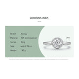Cubic Zirconia 925 Silver Round Rings for Women Wedding