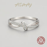 925 Sterling Silver Intertwined Lines Rings For Women