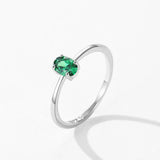 925 Silver Heart Rainbow CZ Ring Women Wedding Engagement Jewelry
