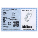 Clear CZ Charm Ring 925 Sterling Silver Trapezoid Finger Ring For Women