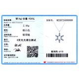 Sparkling Star Snowflake 925 Silver Pendant Necklace for Women
