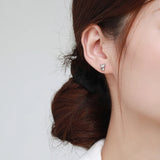 Sweet Cat Silver Stud Earrings 925 Sterling Silver CZ Anti-allergy Jewelry