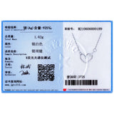 925 Silver Heart CZ Necklace Wedding Jewelry Gift