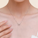 925 Silver Heart CZ Necklace Wedding Jewelry Gift