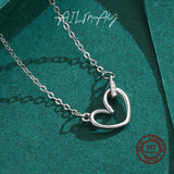 925 Silver Heart CZ Necklace Wedding Jewelry Gift