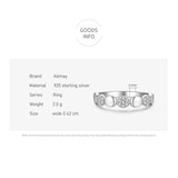 Real 925 Sterling Silver Clear Zircon Round Finger Ring