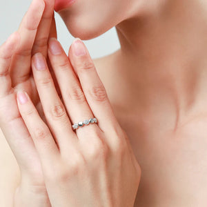 Real 925 Sterling Silver Clear Zircon Round Finger Ring