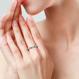 Real 925 Sterling Silver Clear Zircon Round Finger Ring