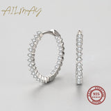 925 Silver CZ Earrings Women Wedding Jewelry Gift