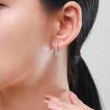 925 Silver CZ Earrings Women Wedding Jewelry Gift