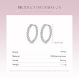 925 Silver CZ Earrings Women Wedding Jewelry Gift