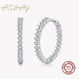 925 Silver CZ Earrings Women Wedding Jewelry Gift