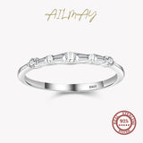 925 Sterling Silver CZ Trapezoid Rings Stackable Fashion Women's Jewelry