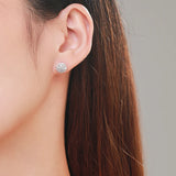 925 Silver CZ Snowflake Stud Earrings Wedding Jewelry Gift