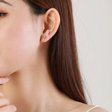Real 925 Sterling Silver Micro aircraft Stud Earrings For Women