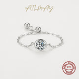 Real 925 Sterling Silver Clear Zircon Chain Link Ring