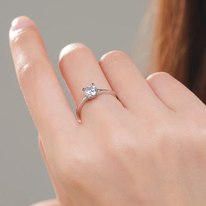 925 Sterling Silver CZ Charm Heart Ring for Women Wedding Jewelry