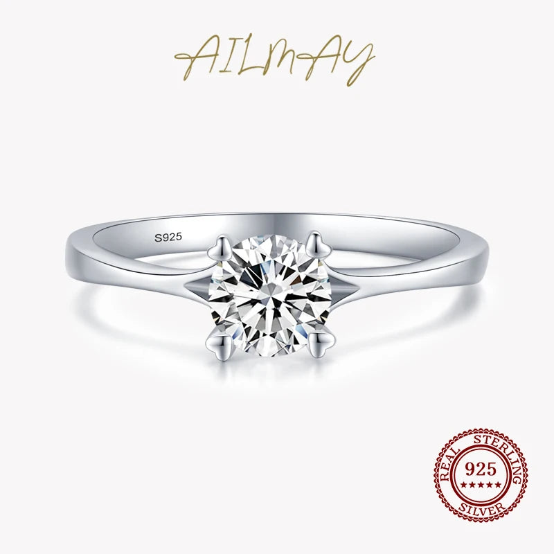 925 Sterling Silver CZ Charm Heart Ring for Women Wedding Jewelry