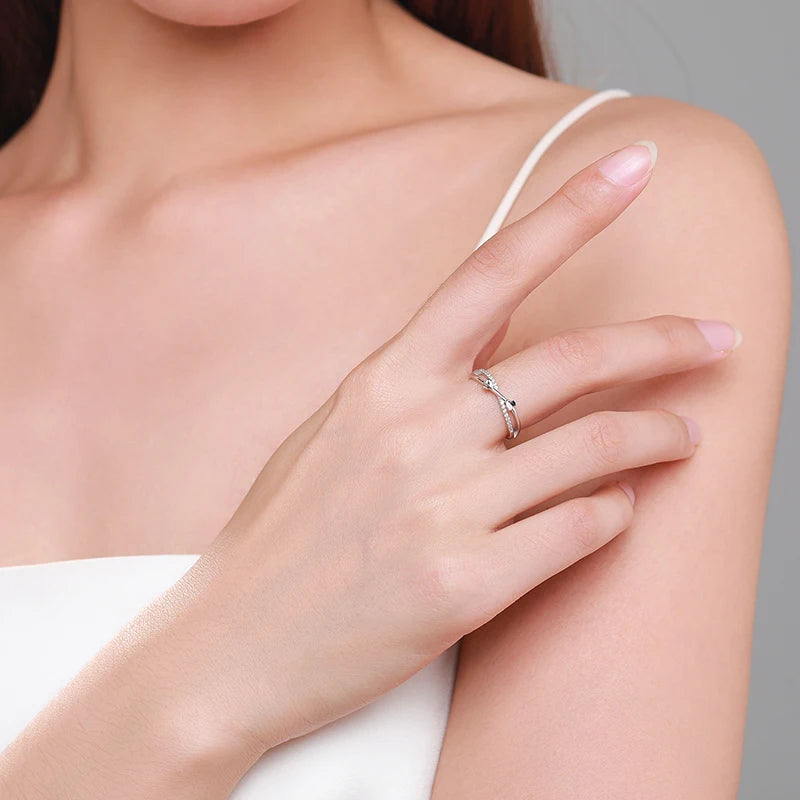 Genuine 925 Sterling Silver Heart Rings for Women