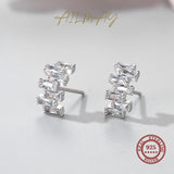 925 Silver Trapezoid Earrings Wedding Fine Jewelry