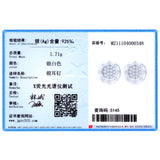 Real 925 Silver Zircon Round Earrings For Women Anti-allergy