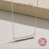 925 Silver Trapezoidal Zircon Pendant Necklace for Women