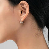 925 Silver Geometric Hoop Earrings for Women Christmas Gift