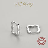 925 Silver Geometric Hoop Earrings for Women Christmas Gift