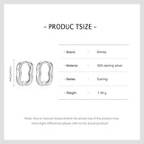 925 Silver Geometric Hoop Earrings for Women Christmas Gift