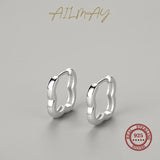 925 Silver Geometric Hoop Earrings for Women Christmas Gift