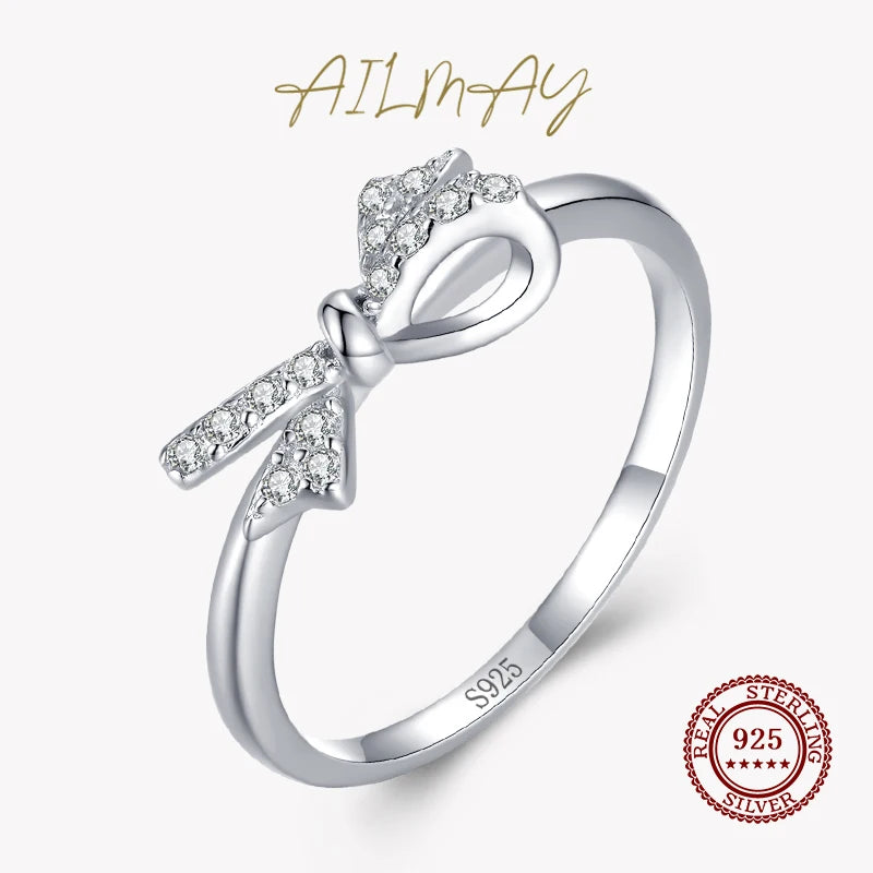 925 Silver CZ Fine Rings for Women Romantic Wedding Jewelry