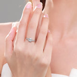 925 Silver Zirconia Rectangle Finger Ring For Women Wedding Gift