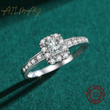 925 Silver Zirconia Rectangle Finger Ring For Women Wedding Gift