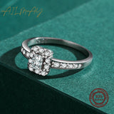 925 Silver Zirconia Rectangle Finger Ring For Women Wedding Gift