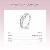 925 Silver Texture Finger Rings Women Girls Anti-allergy Fine Jewelry