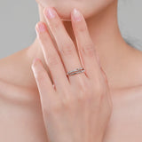 925 Silver Texture Finger Rings Women Girls Anti-allergy Fine Jewelry