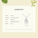 Ailmay925 Sterling Silver Water Drop Shape Pendant Necklace