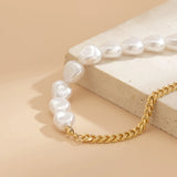 Asymmetric Pearl Anklets For Women Thick Chain Summer Beach Anklets