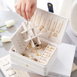 Portable PU Leather Jewelry Box Organizer