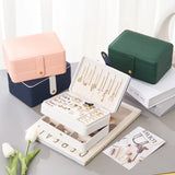 Portable PU Leather Jewelry Box Organizer