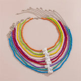 Multicolor Seed Beads Pearl Strand Necklace for Women