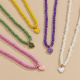 Multicolor Seed Beads Pearl Strand Necklace for Women