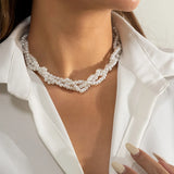 Multilayer Pearl Choker Necklace for Women Girls