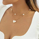 Multilayer Pearl Choker Necklace for Women Girls
