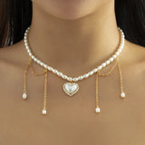 Multilayer Pearl Choker Necklace for Women Girls