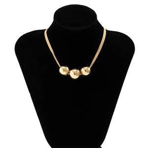 Punk Ball Pendant Choker Necklace For Women Silver Multilayer Party Necklace