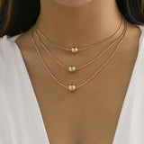 Punk Ball Pendant Choker Necklace For Women Silver Multilayer Party Necklace