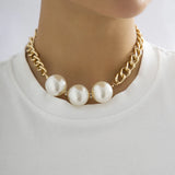 Punk Ball Pendant Choker Necklace For Women Silver Multilayer Party Necklace
